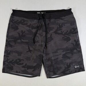 Pelagic High Performance‎ Board Shorts Black Camo Fishing Surf Mens Size 36